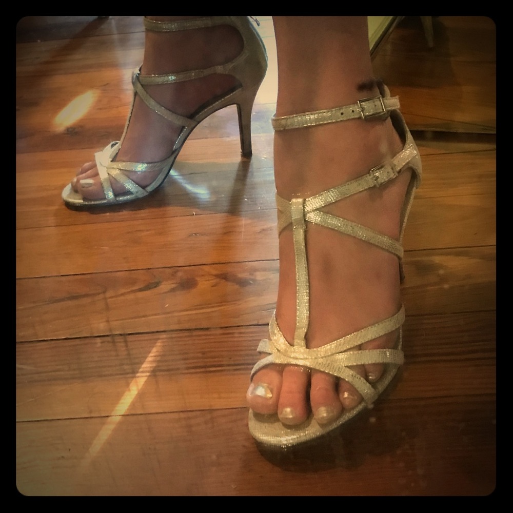 Sexy scrappy silver heels